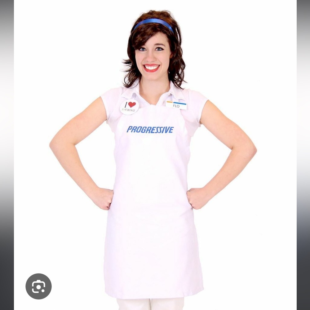 Flo from Progressive Halloween Costume White Apron